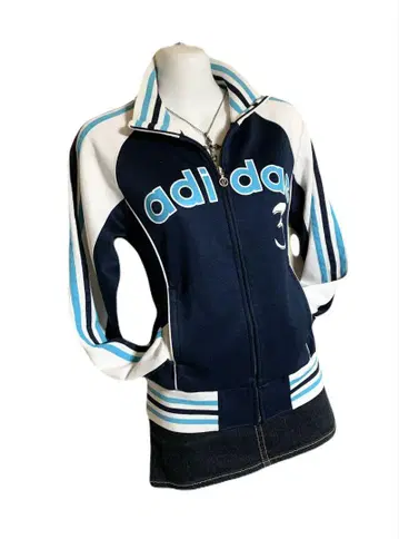 y2k 헤이세이 adidas 라메 로고 3stripes 트랙 자켓