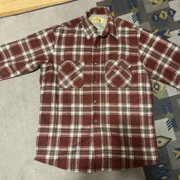 Sears Fieldmaster 빨간색 계열 체크 긴팔 셔츠 L