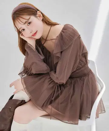 원 애프터 어나더 NICE CLAUP 튤 리본 튜닉