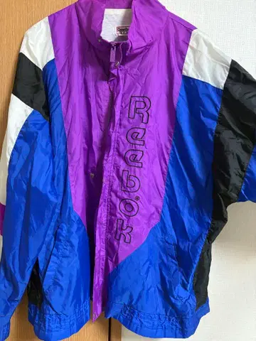 Reebok 나일론 자켓 보라색/파랑/화이트/블랙