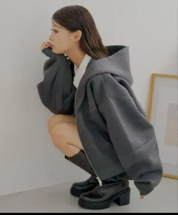 Chico 후드티 W 지퍼 볼륨 슬리브 후드 후드티 여성용