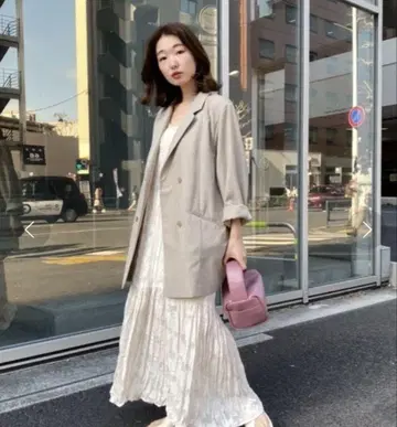 Kastane 시어 자카드 레이스 민소매 원피스