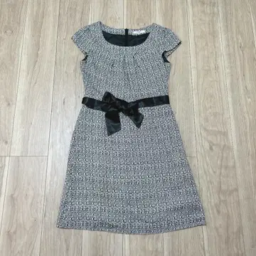 내추럴 뷰티 원피스 허리 리본 무릎 기장 M 파티 블랙