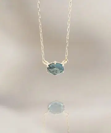 K10 루시아 런던 블루 토파즈 목걸이