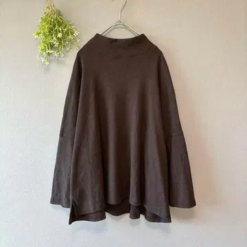 지니 [3XL] 고급 쿨 매끄러운 레이온 혼방 플레어 슬리브 하이넥 상의