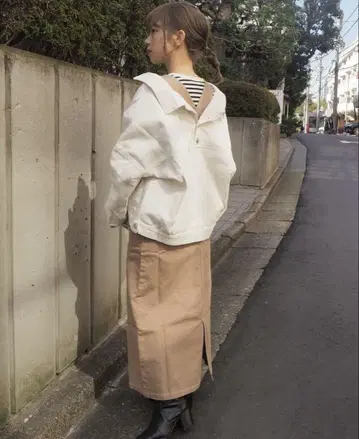 백 버튼 빅 G 데님 자켓 화이트 데님 자켓