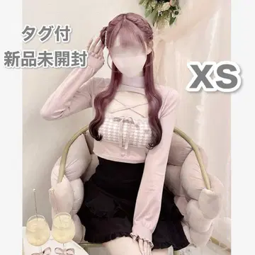 미셸 마카롱 honey mew 하운드투스 체크 하이넥 앙상블 상의 xs