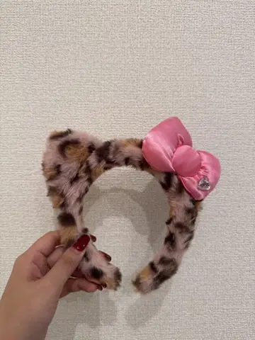 키티 레오파드 무늬 머리띠