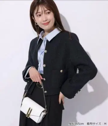 아푸와이저 리셰 배색 컬러 트위드 자켓 사이즈 M 새상품