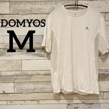 DOMYOS [ M ] 화이트 반팔 셔츠 스포츠 상의 화이트