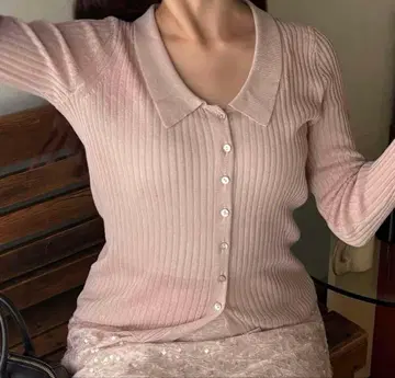 muguet uv cut polo knit 핑크 베이지