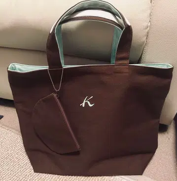 미사용, 키타무라의 리버서블, 브라운 민트 토트백, 파우치 포함