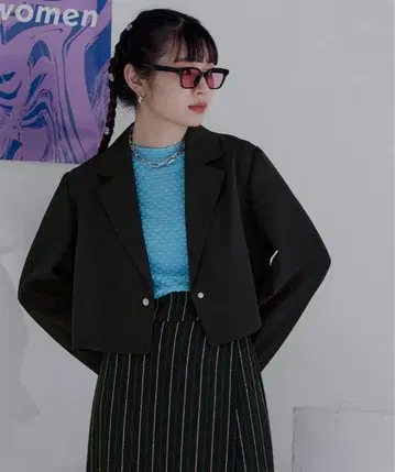 [ miette ] 백 벨트 테일러드 숏 자켓