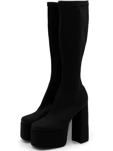 울트라 스트레치 청키힐 롱 부츠 24cm