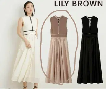 릴리 브라운 Lily Brown 바이컬러 라인 니트 콤비 원피스