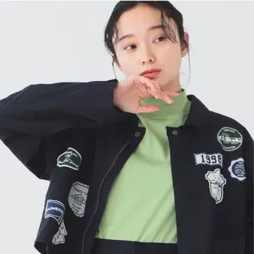 BEAMS BOY 블루종 보이 와펜 프린트 자켓