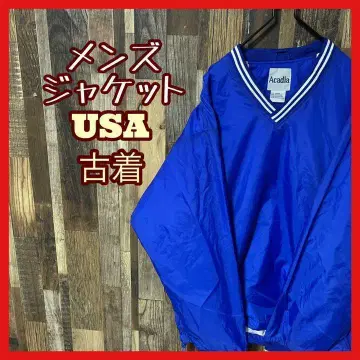 나일론 풀오버 L 블루 남성용 USA 구제 의류 90s 긴팔 자켓