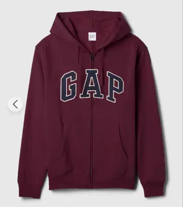 완판 GAP 로고 집업 후드티 XS 태스칸 레드 와인 레드 빨간색