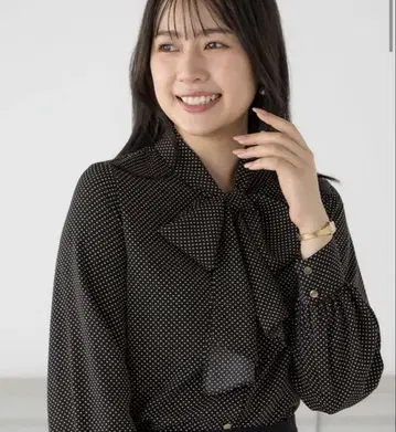 AOKI 도트 리본 블라우스 LL [ MERY 10월 게재 ]
