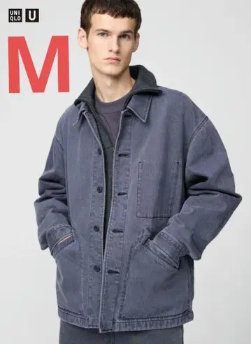 UNIQLO U 오버 사이즈 컬러 데님 자켓 M 그레이