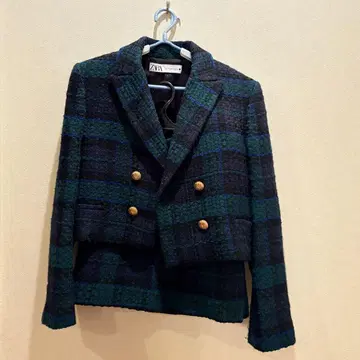 ZARA 셋업 트위드 그린