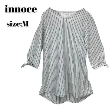 innoce 셔츠 상의 스트라이프 M 세련된 고급