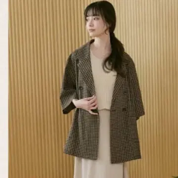 미사용 새상품 시마무라 choco 체크 자켓
