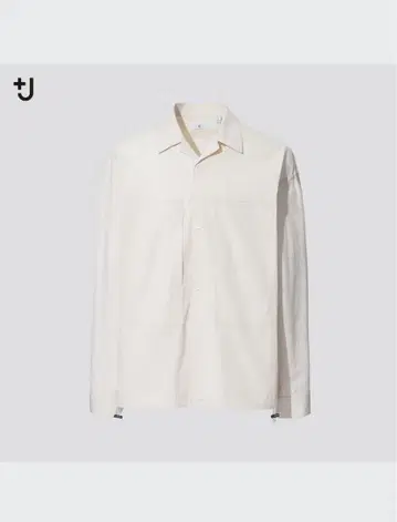 UNIQLO +J 피스마 코튼 오버 사이즈 셔츠 블루종 내추럴