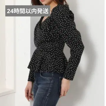 [24시간 이내 발송] rienda 마톤 슬리브 페플럼 상의