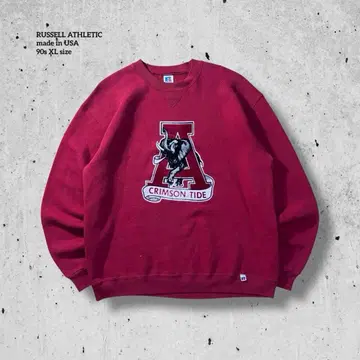 90s RUSSELL 러셀 USA 알라바마 대학 로고 칼리지 맨투맨 XL