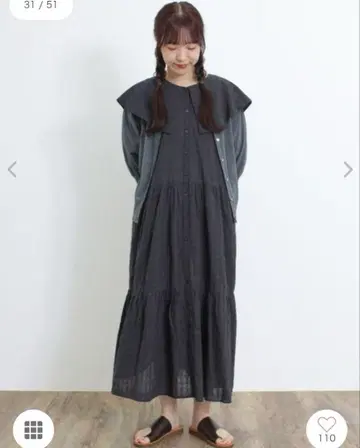 사만사 모스모스 세일러 카라 티어드 원피스