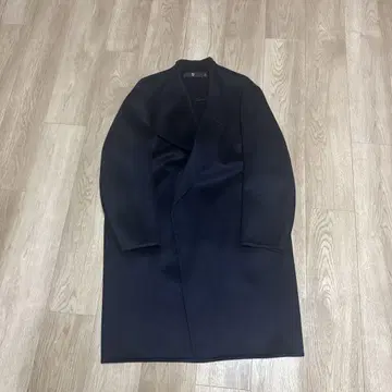 유니클로 x 질 샌더 캐시미어 블렌드 노카라 코트 네이비 S