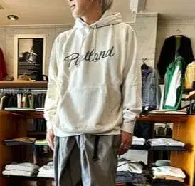 Champion 후드티 러버 프린트 가공 빈티지풍