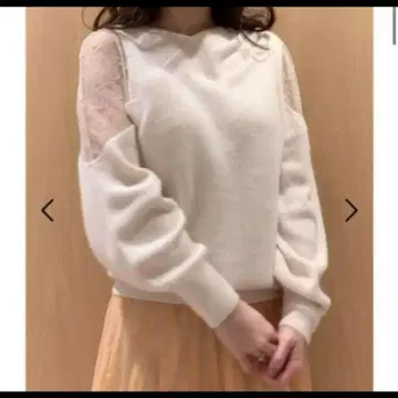 SNIDEL 아지메 레이스 콤비 니트 풀오버 스나이델