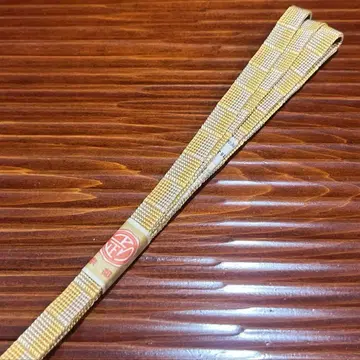 에리타다시 순수 실크 삼분 끈 허리띠 은행잎 체크무늬