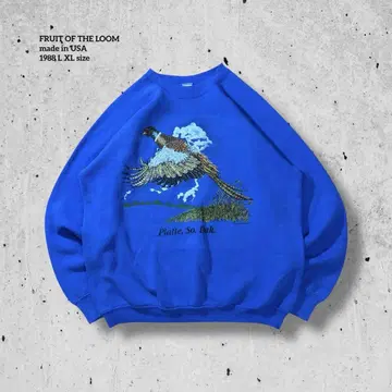80s USA제 애니멀 FRUIT OF THE LOOM 맨투맨 새