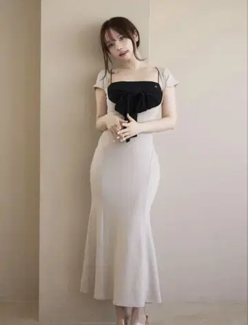 andmary Lady like long dress beige