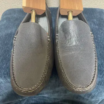 허시파피 천연 가죽 슬립온 로퍼