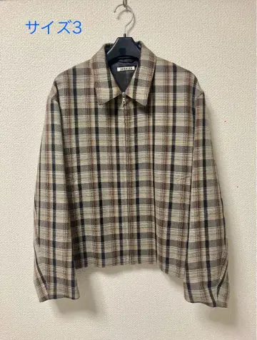 AURALEE DOUBLE FACE CHECK ZIP BLOUSON