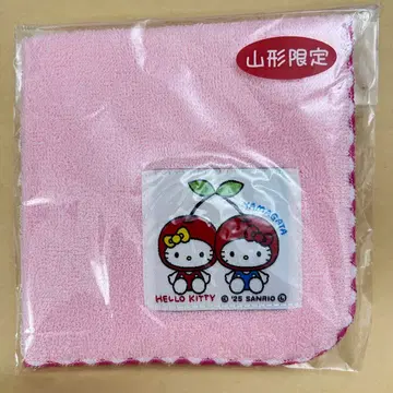 산리오 캐릭터즈 야마가타 한정판 헬로키티 체리 손수건 타월