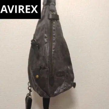 [ 익명 배송 ] AVIREX 가죽 원 숄더백 다크 그레이