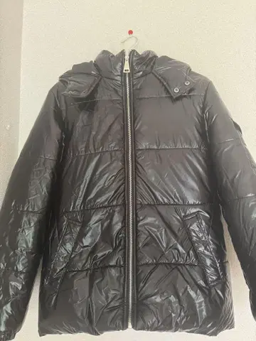 Belinda 후드 부착 블랙 다운 자켓 M