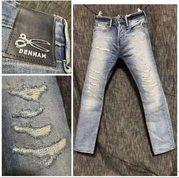 DENHAM 덴함 하드 데미지 가공 RAZOR 슬림 데님 29 S