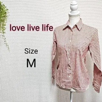 love live life 체크 무늬 긴팔 셔츠 M 사이즈