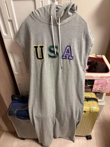 Champion USA 로고 슬리브리스 원피스 그레이 L