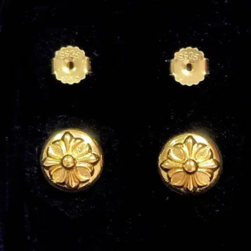 크로스볼 스터드 귀걸이 골드 양쪽 귀용 이마이치 류지