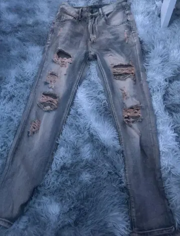데미지 스키니 데님