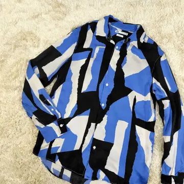 ZARA 드레스 셔츠 레이온 셔츠 기하학적 스타일