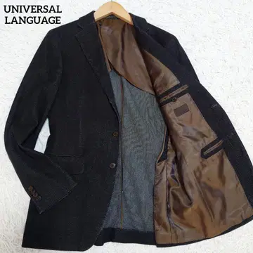 유니버설 랭귀지 테일러드 자켓 데님조 블랙 슬림 L 상당