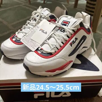 미사용 새상품! FILA 통굽 스니커즈 화이트/레드/네이비